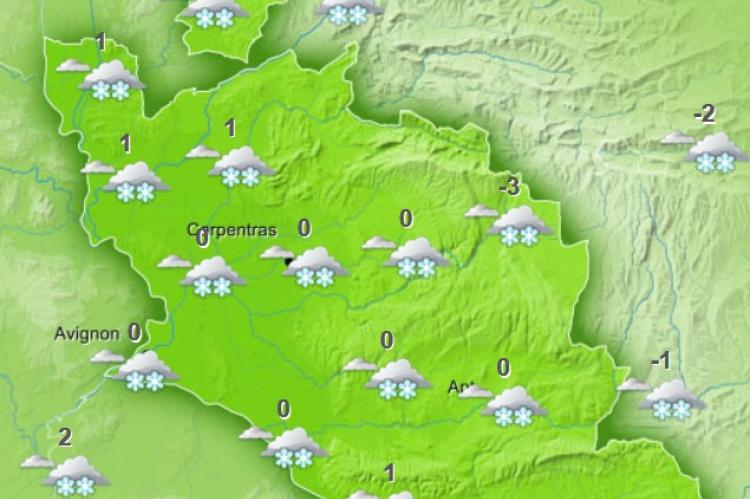 Ecran Météo-France nuit de mardi à mercredi