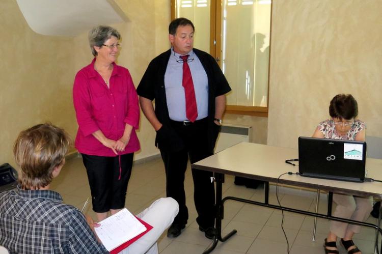 Liliane Blanc au cours d'une réunion du Copil à Buisson