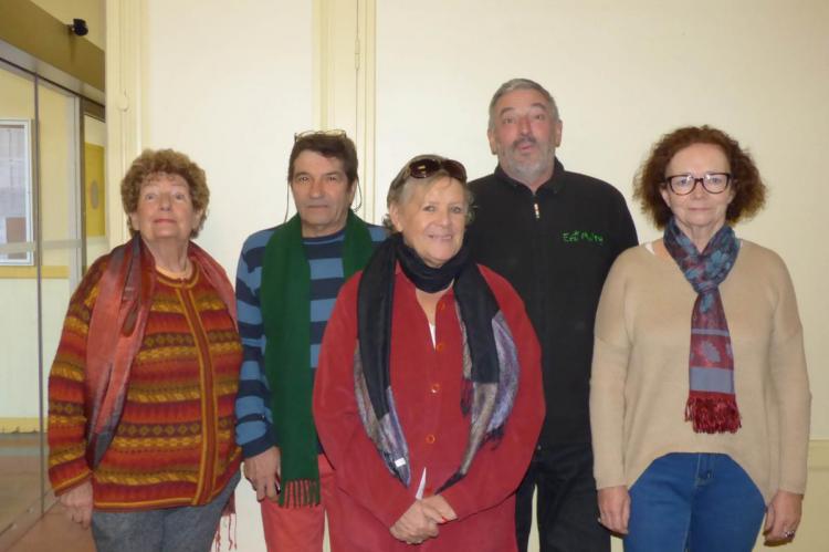 de G à D : ML Ribière, H. Bertrand, M.  Bertrand, M. Coenen, J. Bartocci