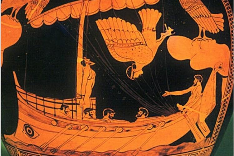 Ulysse en proie aux sirènes. 480-470 BC