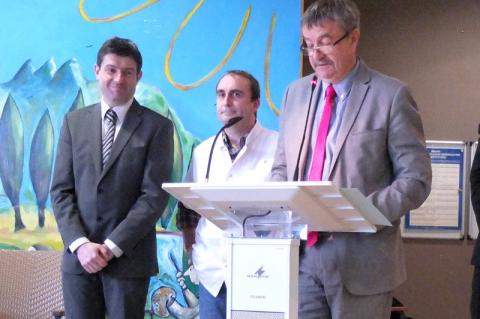 Le directeur, Jean-Jacques Cabanis, Le président du comité de surveillance Pierre Meffre, et le président de la Commission Médicale d'Etabissement ont prononcé les discours