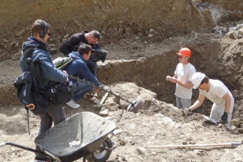 Jean-Marc Mignon interrogé pendant le tournage en mai 2013