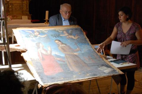 La restauration du tableau, confiée à Sévrine Padiolleau, a permis de retrouver la couche d’origine du XVIIe siècle