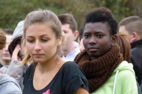 Charlotte N’Dolly, au second plan, avant le départ
