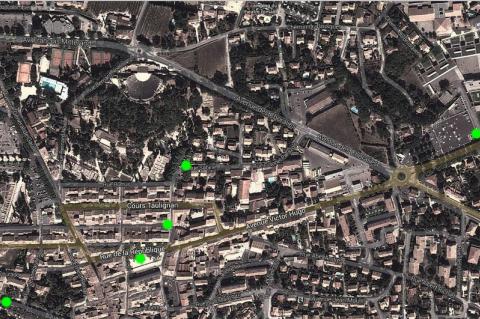 Secteurs (et non emplacements) des nouvelles caméras