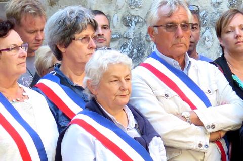 Chantal Mure (au centre), à Villedieu le 13 juillet