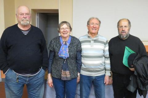 de G à D : A. Sals, Colette Thiery, Gilbert Thiery, Gérald Guillemin