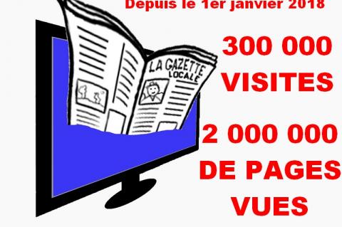 300 000 VISITES, DEUX MILLIONS DE PAGES VUES