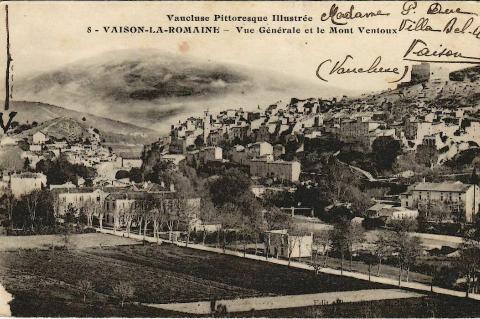 Vaison selon une carte postale envoyée en 1929