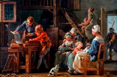 Noël Hallé, l’éducation des pauvres, 1764-1765, huile sur toile.