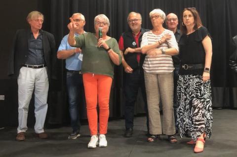  Martine Mourret, entourée des présidents des clubs invités