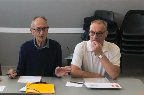 Francis Desplobains, président et Jean Philippe Neveu, trésorier de l’association « relais Vaison opération Orange » lors de la dernière assemblée générale.