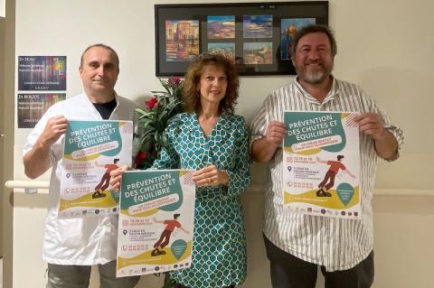 Docteur Philippe Beau, médecin-gériatre au Centre hospitalier de Vaison-la-Romaine, Martine Bethencourt-Scherer, coordinatrice du Point Infos Séniors du Haut-Vaucluse et Christophe Camp, chargé de coopération territoriale à la communauté de communes