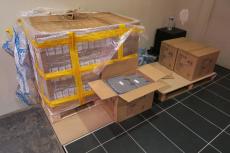Les pc sont arrivés par palette