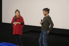 Aurore navarro, du PNR Ventoux, animatrice de la soirée, avec Vincent Anselme-Martin
