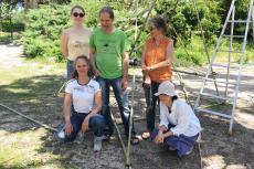 Roger Rigort et Pascale Planche avec leurs assistantes.