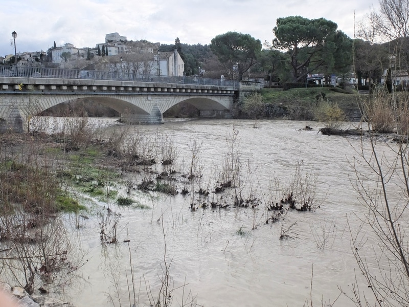 Petite crue de l’Ouvèze – Les débits multipliés par 10