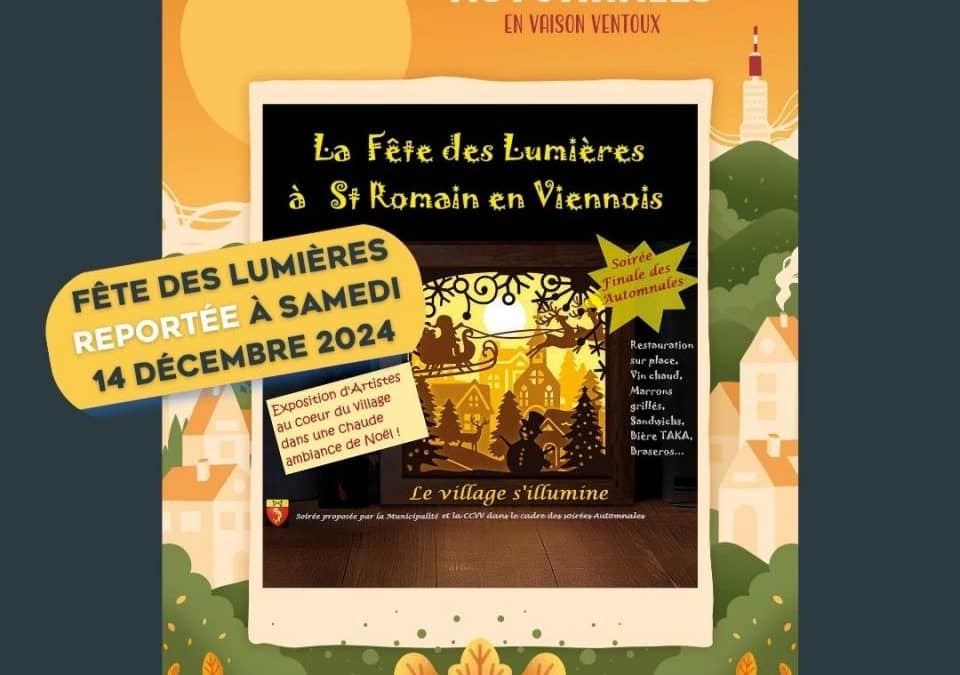 LA FÊTE DES LUMIERES DE SAINT-ROMAIN-EN-VIENNOIS EST REPORTÉE